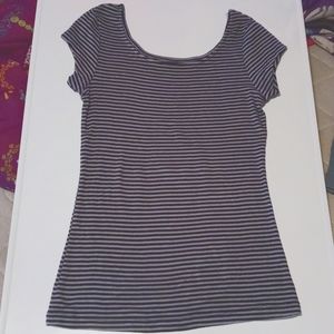Stripped low shoulder shirt